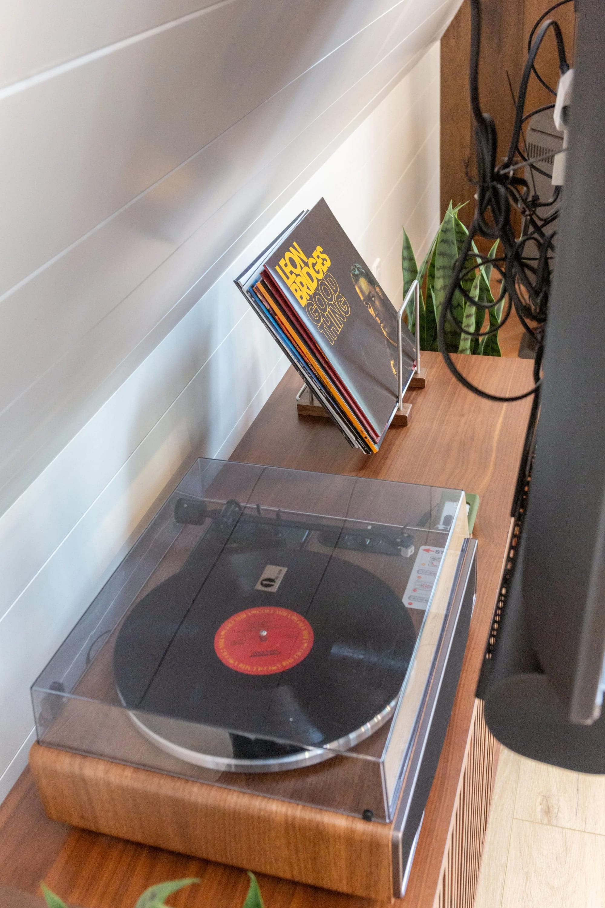 The record player and record collection